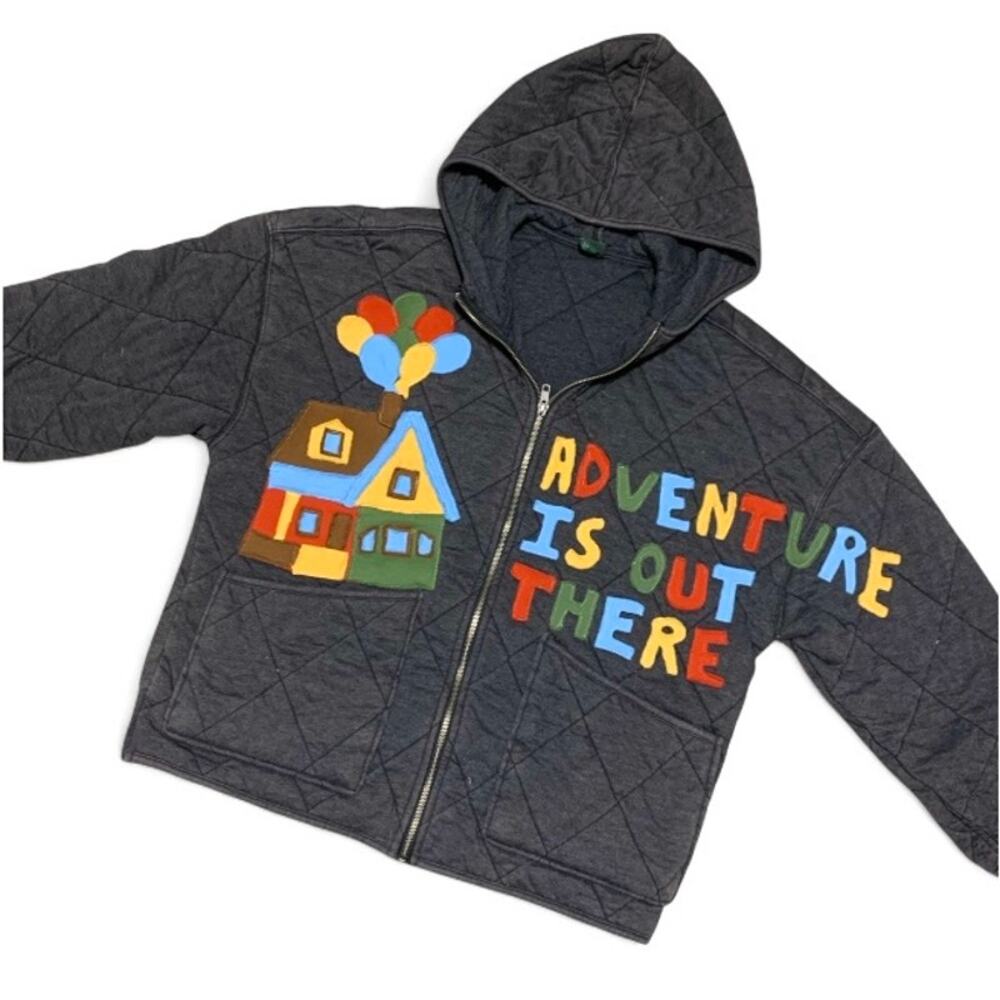 Custom Upcycled Adventure Is Out There up Movie Patchwork Quilted Jacket Medium
